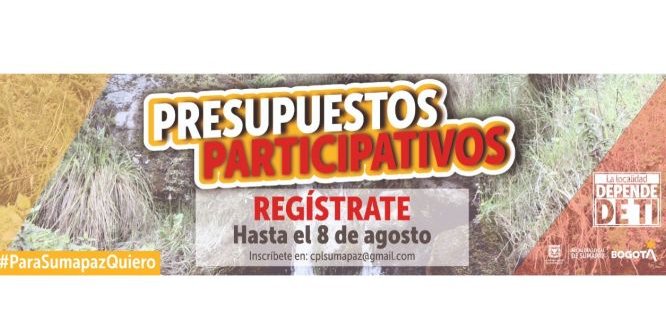Inscríbete hasta el 8 de agosto en los Encuentros Ciudadanos Presupuestos Participativos en Sumapaz
