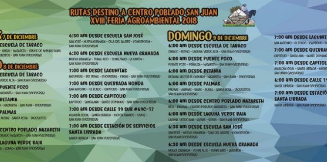 cronograma de la feria Agro Ambiental Feria Agroambiental en Sumapaz